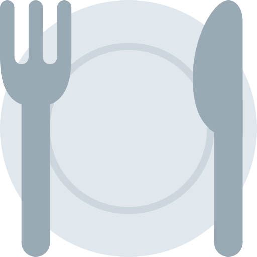 Загрузить картинки смайлика Тарелка со столовыми приборами в Твиттер Х для ПК на чистом фоне в png