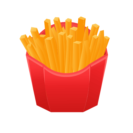 Закачать фигуру эмотика Картошка фри из Макдака от Icons8 на прозрачном фоне в пнг