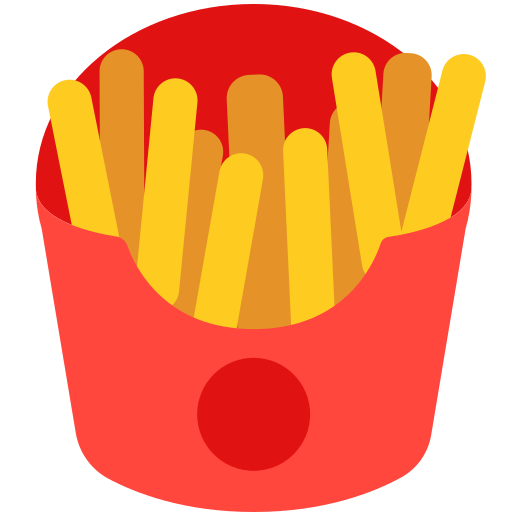 Закачать фотку картинки-смайла Картофель фри от Firefox OS на прозрачном фоне в png