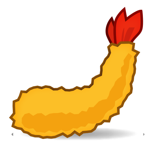 Download a photo Prawn Tempura emoji by Emojidex on a colorless background in PNG