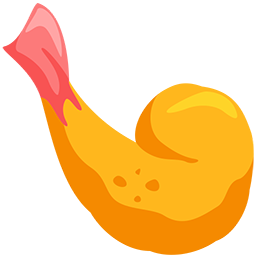 Copy pics Fried Shrimp emotion by Facebook's Messenger platform on a clean background in png