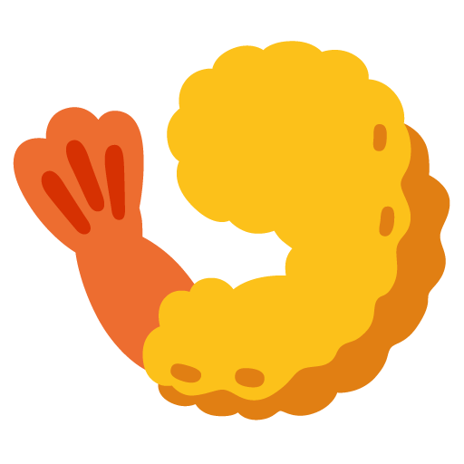 Save a drawing Fried Prawn emoji-smiley created by Google on a translucent background in PNG