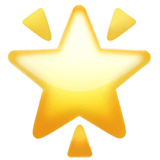 Upload a pic Glowing Star emoticon from Apple iOS оn a transparent background in PNG