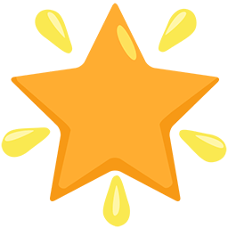 Upload a figure Glowing Star emotion by Facebook's Messenger platform on a clean background in png