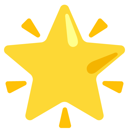 Copy image Glowing Star emoji-smiley created by Google on a colorless background in PNG
