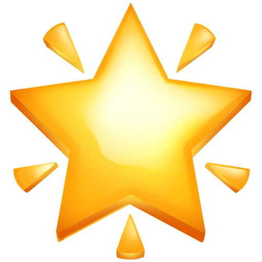 Copy a picture Glowing Star emoticon by Twitter оn a transparent background in png