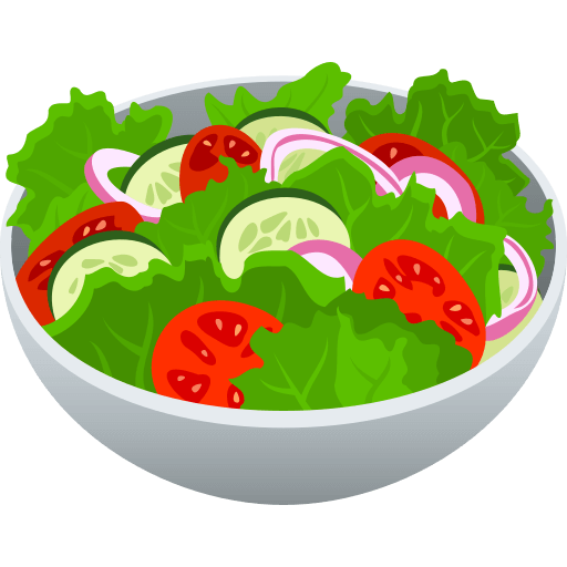 Upload image Vegetable salad emoji-smiley by JoyPixels on a colorless background in png