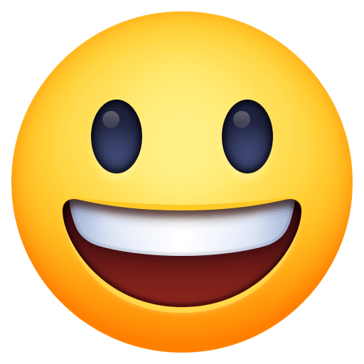 Upload a pic Smiling Face with Open Mouth emotion by Facebook on a colorless background in png