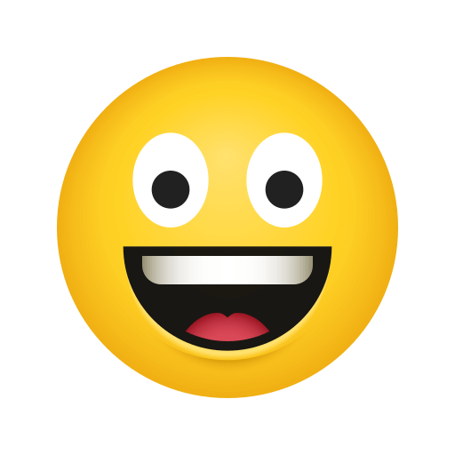 Upload pictures Happy emoji by Icons8 on a translucent background in PNG