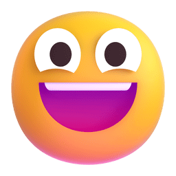 Download a photo Smiling Face with Open Mouth emoji-emoticon by Microsoft Teams for PC and Android no background in PNG