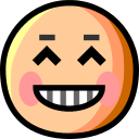 Copy a figure Beaming Face with Smiling Eyes emoticon by Au by KDDI on a clean background in PNG