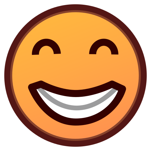 Copy drawings Grinning Face with Smiling Eyes smiley by Emojidex on a colorless background in PNG