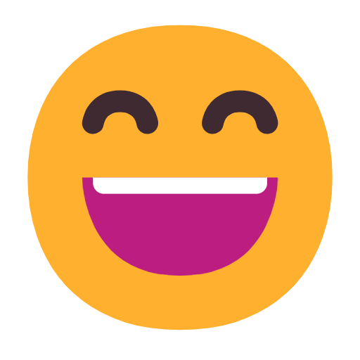 Копировать фотографии иконки настроения Улыбающееся лицо с улыбающимися глазами от Microsoft 11 на просвечивающем фоне в ПНГ