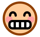 Upload pictures Beaming Face with Smiling Eyes emoji-smiley by Japanese mobile phone on a colorless background in png