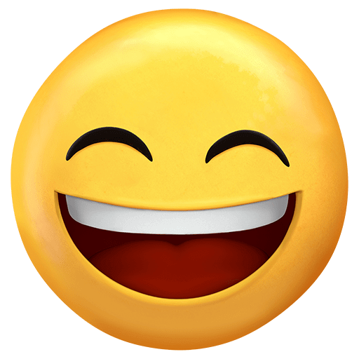 Сохранить фотки эмотика Улыбающееся лицо с открытым ртом и улыбающимися глазами от Твиттера без фона в ПНГ