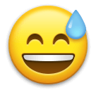 How emoji-emoticon π
shows on LG devices Copy drawings Grinning Face with Sweat emoji-smiley by LG no background in PNG
