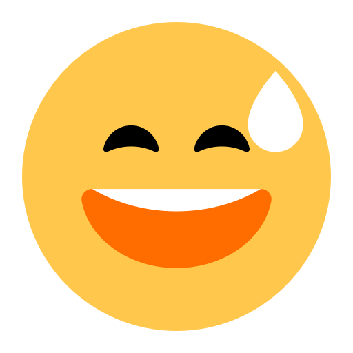 How emotion π
in the original as a custom emoji design set used by Korean fintech platform Toss Download a picture Smiling Face with Open Mouth and Cold Sweat emoji-smiley by Toss Face ν μ€νμ΄μ€ on a translucent background in png