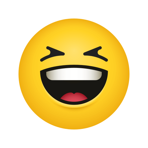 Copy photos Smiling Face with Open Mouth and Tightly-Closed Eyes emoji by Icons8 оn a transparent background in PNG