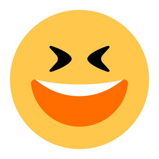 Copy pictures Smiling Face with Open Mouth and Tightly-Closed Eyes symbol of emotion by Toss Face 토스페이스 on a colorless background in png