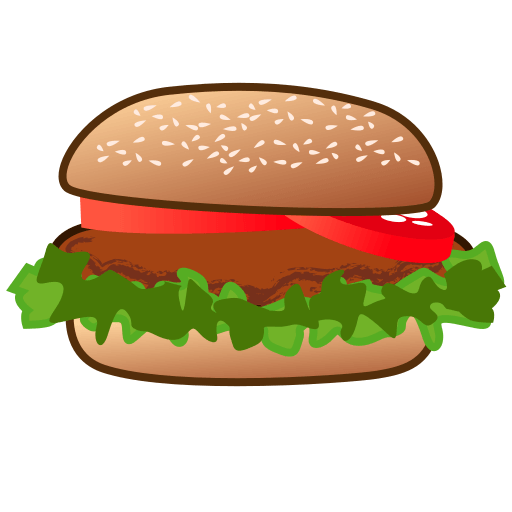 Upload pictures Burger emoji by Emojidex without a background in png