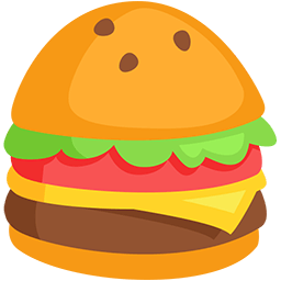Copy a picture Hamburger smiley-emoji by Facebook's Messenger platform on a colorless background in PNG