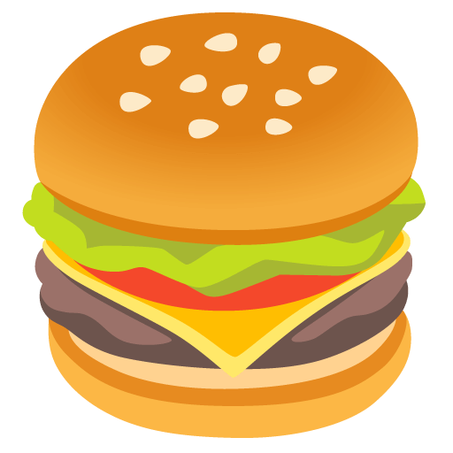 Save drawings Burger emoticon created by Google on a clean background in PNG