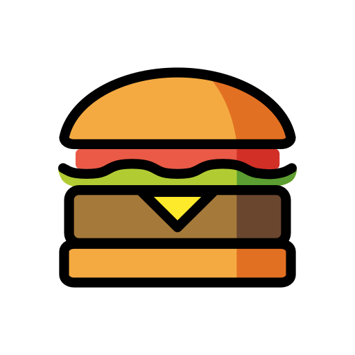 Save a pic Burger emoticon by HfG Schwäbisch Gmünd on a colorless background in PNG