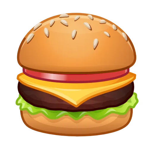 Copy a figure Hamburger emoticon of iOS Telegram on a translucent background in webp