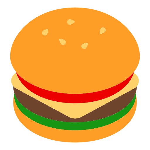 Save a photo Burger emoji-smiley by Toss Face 토스페이스 without a background in PNG