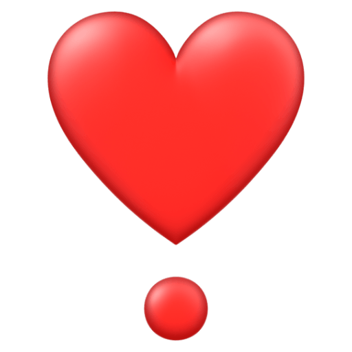 Upload pics Heavy Heart Exclamation Mark Ornament symbol from Google Android on a clean background in PNG