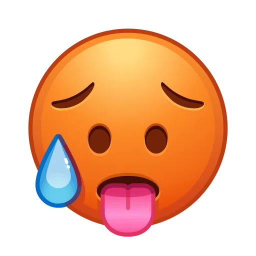 Upload image 脸发烧 emoji of iOS Telegram no background in WEBP