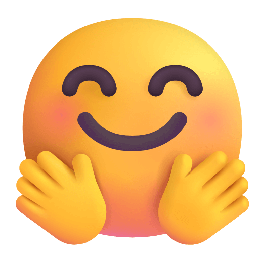 Download pictures Hugging Face symbol of emotion of the Microsoft set on a translucent background in png