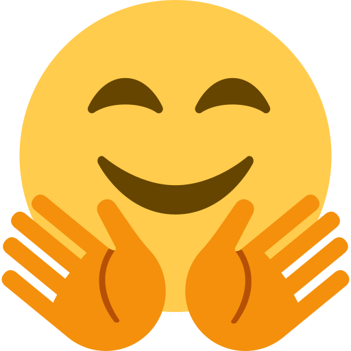 Upload pics Hugging Face smiley-emoji on Twitter / X for PC on a translucent background in PNG