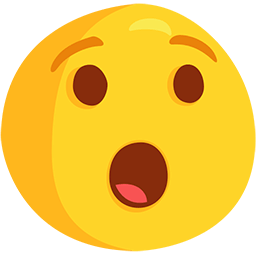 Download pictures Hushed Face emoji by Facebook's Messenger platform on a colorless background in png