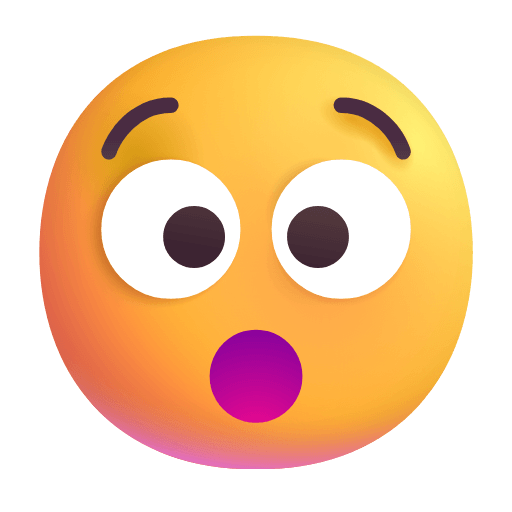 Upload pics Face with Open Mouth emoji of the Microsoft set оn a transparent background in PNG