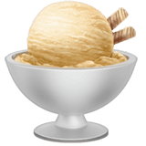 How smiley-emoji ๐จ shows by default on iPhones, iPads, MacBooks, Telegram messenger Upload image Ice cream in a bowl smiley from Apple iOS on a colorless background in PNG