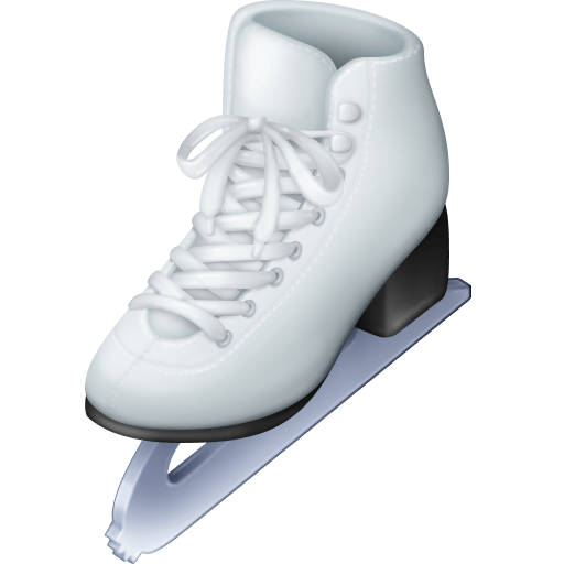 Copy a drawing Ice Skates emoticon by Facebook on a clean background in png