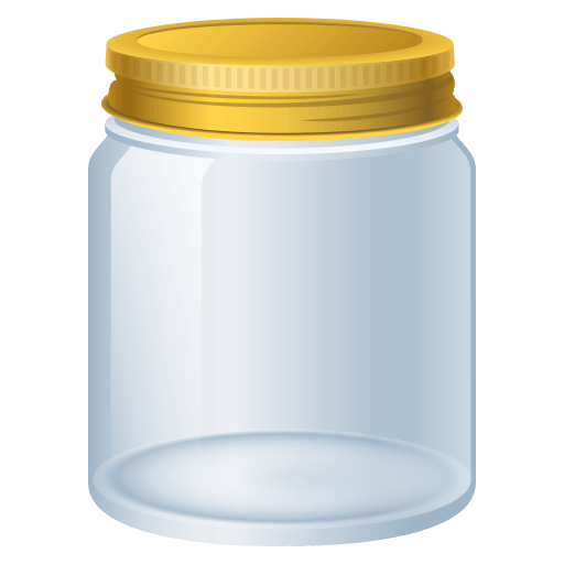 Copy pics Glass jar smiley by JoyPixels on a translucent background in png