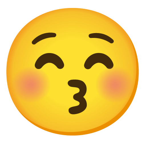 Copy drawings Kissing Face with Closed Eyes emoji-emoticon created by Google on a colorless background in png