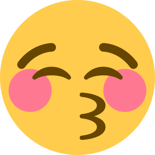 Upload a photo Kiss Face emoji-emoticon on Twitter / X for PC no background in png