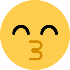 Copy a drawing Kissing Face with Smiling Eyes symbol by the Skype оn a transparent background in png