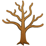 Copy a picture Bare tree emoticon by WhatsApp for Android and PC on a colorless background in png