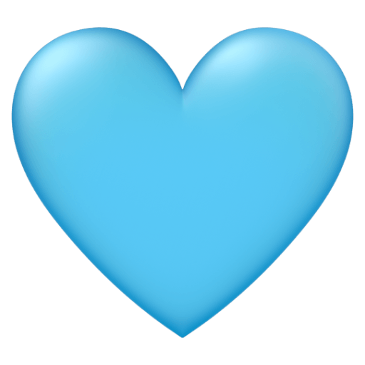 Download drawings Light Blue Heart emoticon from Google Android on a translucent background in PNG