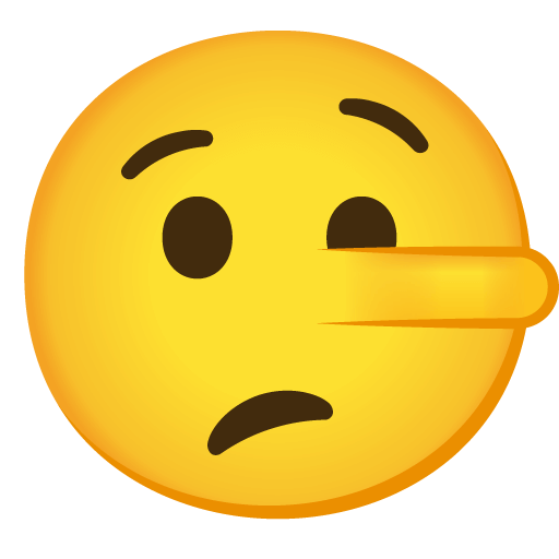 Download photos Lying Face emoji created by Google on a clean background in png