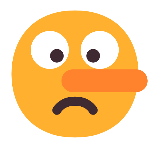 Copy a figure Long Nose emoticon by Microsoft 11 оn a transparent background in png