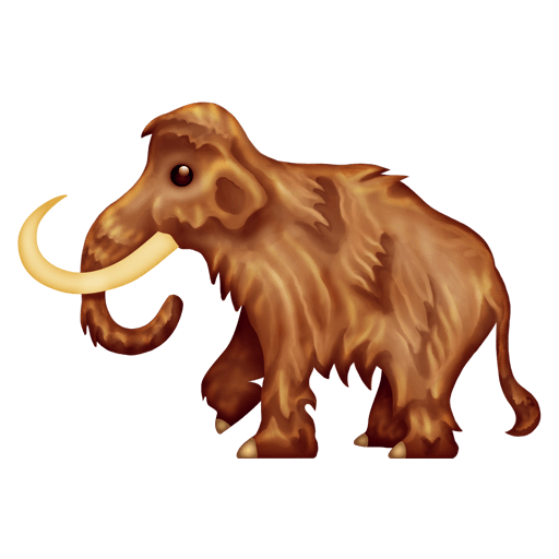 Save pictures Mammoth smiley by Emojipedia no background in PNG