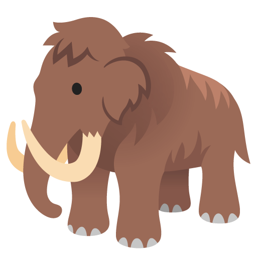 Copy a drawing Mammoth emoticon created by Google without a background in PNG