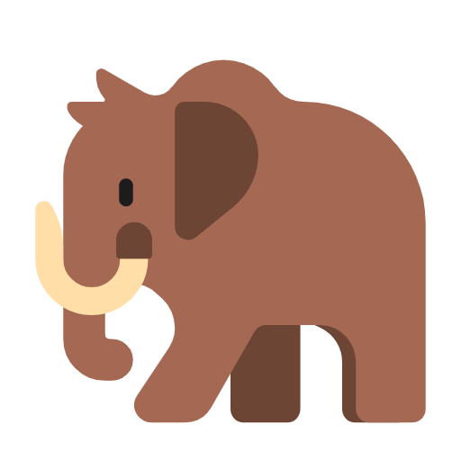 Download image Mammoth emoticon by Microsoft 11 on a clean background in png