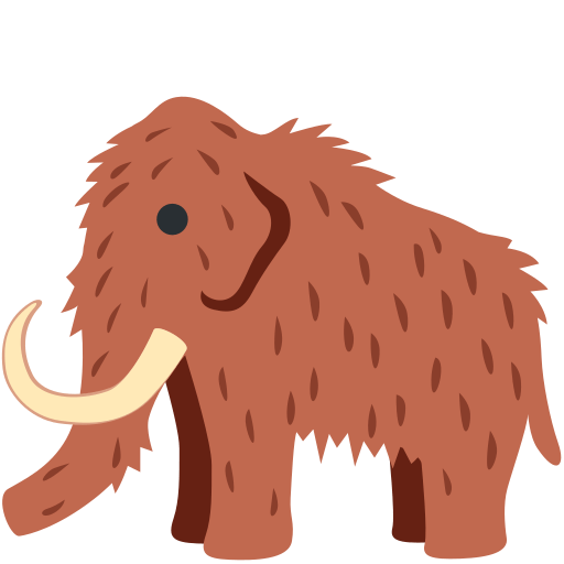 Copy a drawing Mammoth emoticon on Twitter / X for PC no background in PNG