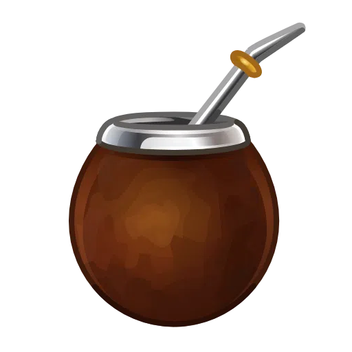 Download a drawing Yerba Mate smiley-emoji of iOS Telegram on a colorless background in webp